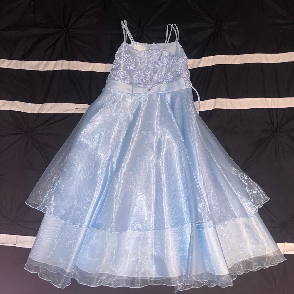 Girls light blue special occasion dress